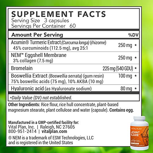 Vital Plan Joint Support Supplement by Dr. Bill Rawls Joint Care Supplement for Healthy