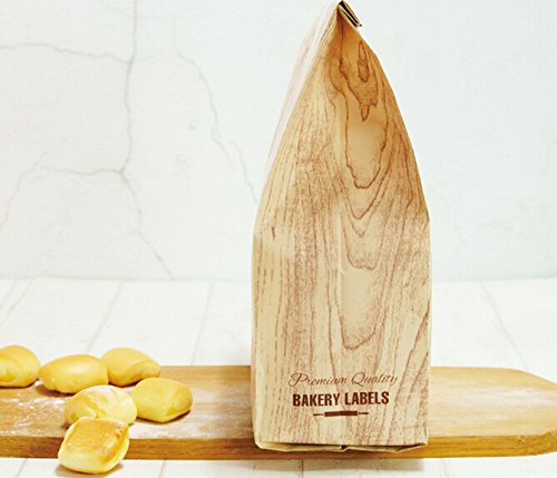 Pack of 30 Paper Bread Loaf Bag Kraft Food Packaging Storage Bakery Bag with Front Window, Label Seal sticker included (Style-4)