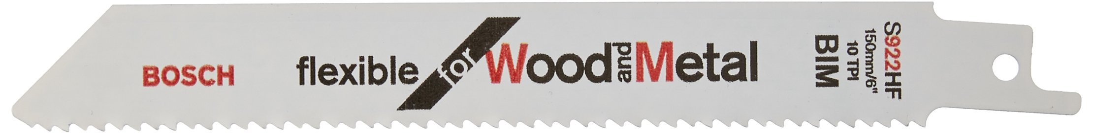 Bosch Professional 100 pieces Sabre Saw Blade S 922 HF Flexible for Wood and Metal (Length 150 mm, sabre saw accessories)