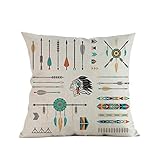 Throw Pillow Case Woaills Decorative Feather Arrow Printing