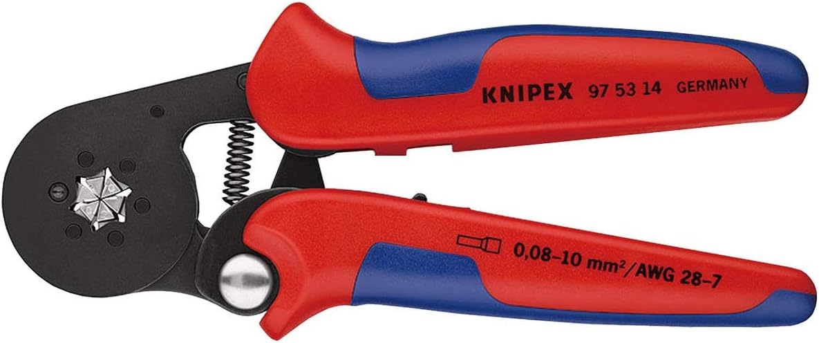 KNIPEX Self-Adjusting Crimping Pliers for Wire Ferrules with Lateral Access in Blister with Multi-Component Handles 180 mm, 97 53 14 SB