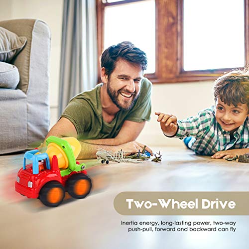 image for LIDODO Friction Powered Cars Push Go Car Construction Vehicles Toys Se