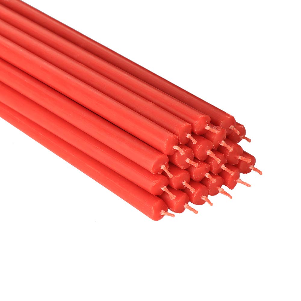 NKlaus 380g (Approx. 20 pcs.) Altar Candles red soot drip-Free Candles Easter Candles L: 28cm 36325