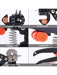 Ansblue   Herramienta de corte profesional para árbol de frutas de jardín, para plantas, ramas, gemelos, vinos y árboles de frutas, 3 cuchillas (2 V y 2 U y 2 O) para cortar calcetines de 0.157 in hasta 0.472 in