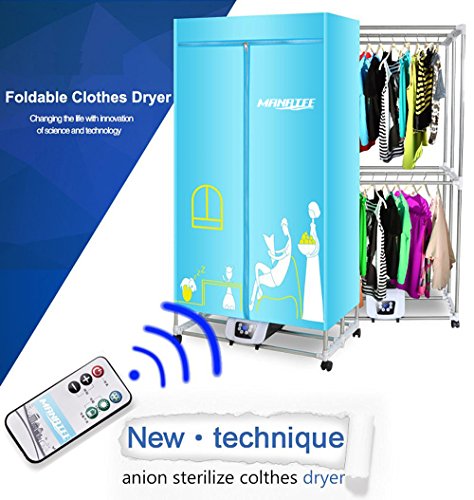 UPC 634304877435, Portable Clothes Dryer 1200W Electric Laundry Drying Rack 33 LB Capacity Best Energy Saving (Anion) Folding Dryer Quick Dry &amp; Efficient Mode Digital Automatic Timer with Remote Control