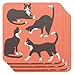 Now Designs Cork Backed Coasters, The Great Catsby, Pink, Set of 4