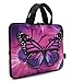 iColor Purple Butterfly 9 9.7 Inch Tablet Sleeve Carrying Bag Neoprene Travel Briefcase Cover Portable Case Pouch with Handle