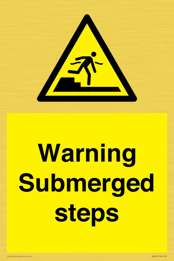Warning Submerged steps Sign - 200x300mm - A4P