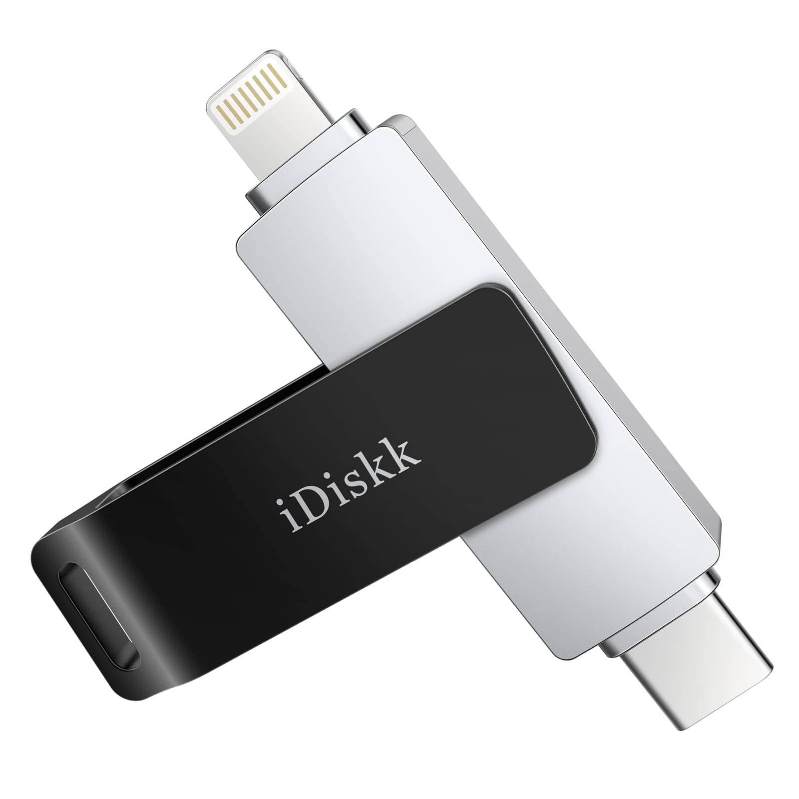 【MFi Certified】iDiskk 512GB 2 in 1 TYPE-C to lightning iPhone Photo stick, USB-C to iPhone memory stick, iPhone USB storage work with USB-C phones,iPhone15/16/iPad Mac and Computer