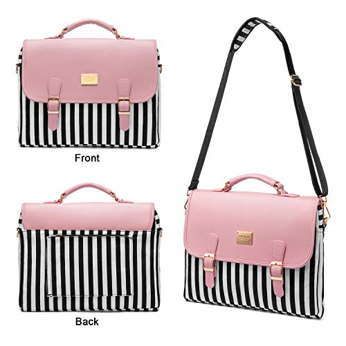 LOVEVOOK Computer Bags for Women, Laptop Bag 14 Inch, Laptop Case with Trolley Sleeve, Pink Messenger Bag, Super Cute… - Image 3