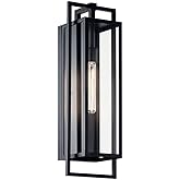 Kichler Goson 24" Outdoor Wall Light in Black, 1-Light Modern Exterior Wall Lantern with Clear Glass for Porch, Patio, Garage
