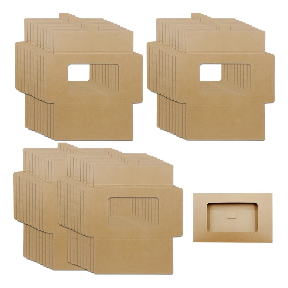 ONEBO 40 Pcs Kraft Paper Boxs Postcard Packaging Box,Kraft Paper Boxs Postcard Packaging Box,Postcard Sleeves,for Artwork,Postcards Storage,Vintage Postcards,Photographs