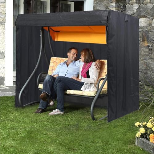 EASYBUYTECH 3-Seater Outdoor Swing Cover, Garden Hammock/Glider Chair Cover, UV-Resistant, All-Weather Protection, Fits 220×125×170 cm Canopy Swings