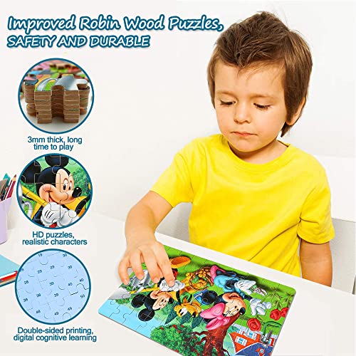 LELEMON Puzzles for Kids Ages 48,60 Piece Disney Puzzle in a Metal Box