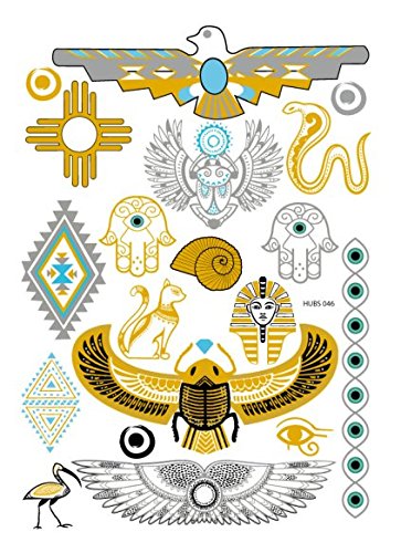 Metálicos Tatuajes Temporales Dorado Impermeable Pegatinas Tatuaje