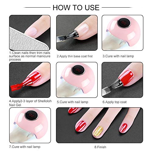 Shelloloh Gel Polish Starter Kit with 36W LED Light 20 Colors Soak off