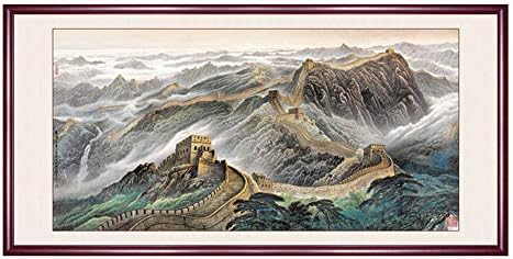 XG Inc Large Size Feng Shui Painting Treasure Basin, Landscape Art Chinese Painting, Office Living Room Decoration attracts Wealth and Good Luck (Frameless Painting),D,50x100cm