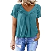 Dokotoo Women's Casual Summer T Shirts Short Sleeve V Neck Tops Tshirts