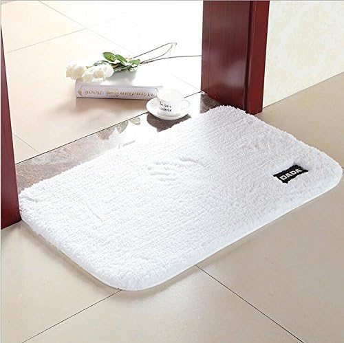Microfiber Deluxe Soft Waterproof Non-slip Bathroom Mat Fluffy Fluffy Carpet Living Room (White, 60X90CM)