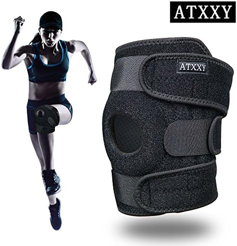 ATXXY Knee Brace Support, Open-Patella Stabilizer Knee Protector Relieves for Meniscus Tear, Arthritis - ACL, Tendonitis Pain Extra Thick Breathable Velcro Sleeve with Adjustable Strapping, MCL