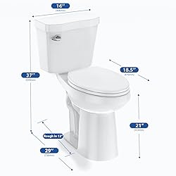 Two Piece Toilets Elongated, 21" Extra Tall Toilet
