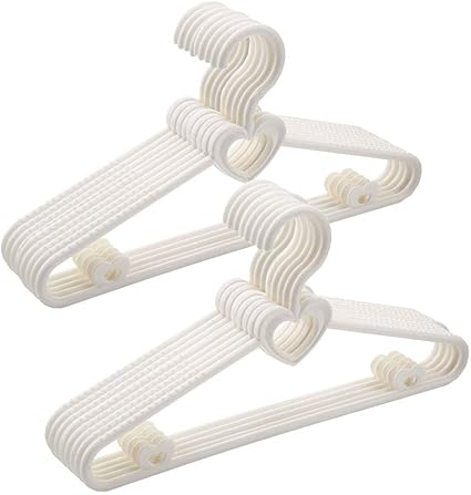 Amazon Co Jp ベビーハンガー 本セット 子供用ハンガー 出産準備品 幅29 5cm 洗濯物干し 衣類ハンガー クロゼット収納 ホワイト ホーム キッチン