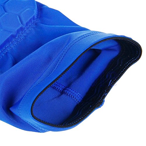 1 Pair / 2 Pcs Honeycomb Elbow Pads Crashproof Arm Sleeves Basketball Football Volleyball Protector Padded Support elbow Brace Shin Guards Protective Gear for Girls Boys Kids Men (Blue, Medium) - Thumbnail 3
