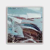 Framed Canvas Wall Art Modern Texture Painting Canvas Prints Home Artwork Decoration for Living Room,Bedroom - 16x16 inches