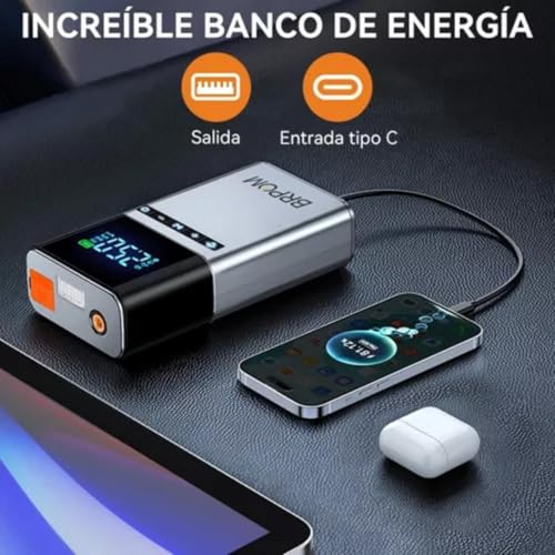 HSZSXJK 4000A 29800mAh Arrancador de Batería de Coche con compresor de Aire 150PSI, 12V Arrancador Portátil de Batería, Pantalla LCD con Luces LED, Estuche de Almacenaje