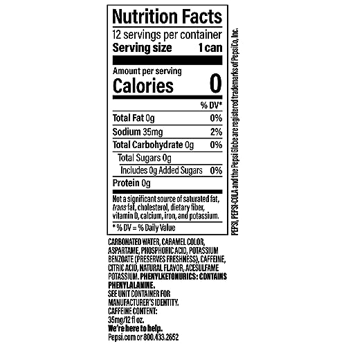 DIET PEPSI COLA SODA, 12 FL OZ CANS (PACK OF 12)