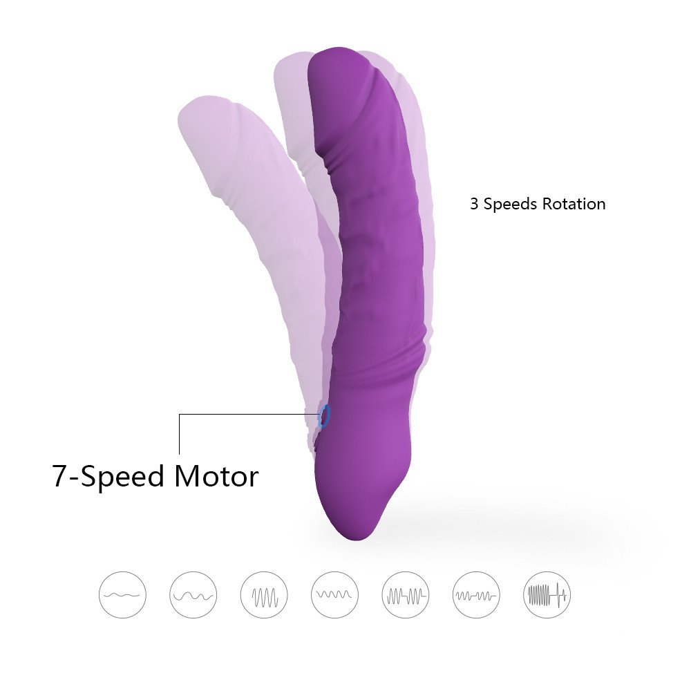 APRIL 14TH USB Charging Massager - Waterproof Rechargeable Vibrator - Realistic Silicone Dildos - 7 Stimulation Modes Quiet yet Powerful -Best Sex Toys for Women -Discreet Packaging,Purple,9.8 Ounces
