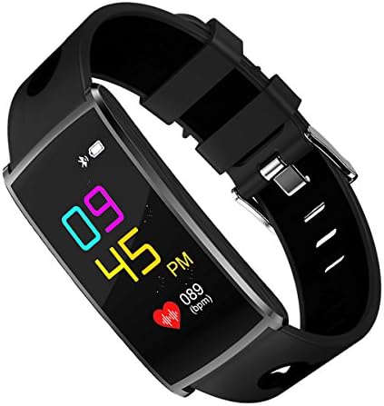 Fitness Tracker DG2CHU Color Screen Activity Tracker Fitness Watch with Heart Rate Monitor Swimming Waterproof Bluetooth Wireless Smart Bracelet for IOS &amp; Android(Black)