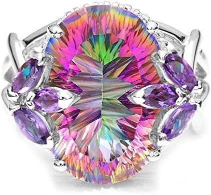 JUSTSELL Colorful Zircon Jewelry Wedding Band Engagement Rings