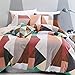 VM VOUGEMARKET Geometric Duvet Cover Set Queen,Full Cotton Colorful Diamond Bedding Set,Reversible Hotel Quality Duvet Cover with Zipper-Queen,Helsinki
