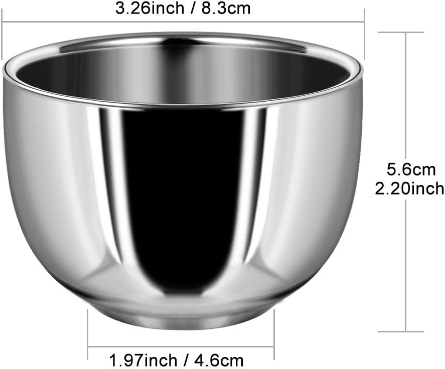 GRUTTI Premium 2in1 Shaving Set: Heat-Retaining Stainless Steel Double Bowl & Space-Saving Stand - Thoughtful Gift for Father's Day - Image 4