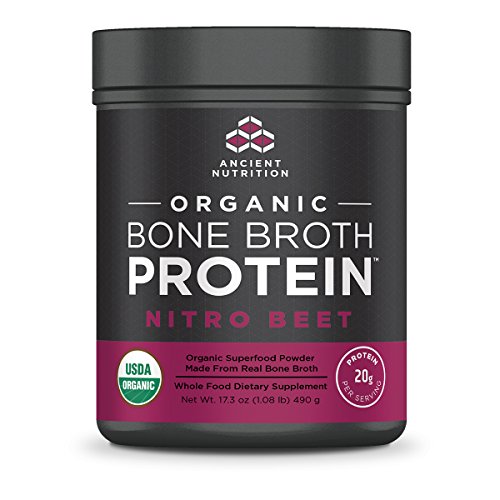 Ancient Nutrition Organic Bone Broth Protein Powder, Nitro Beet Flavor, 17 Servings Size - Organic, Gut-Friendly, Paleo-Friendly