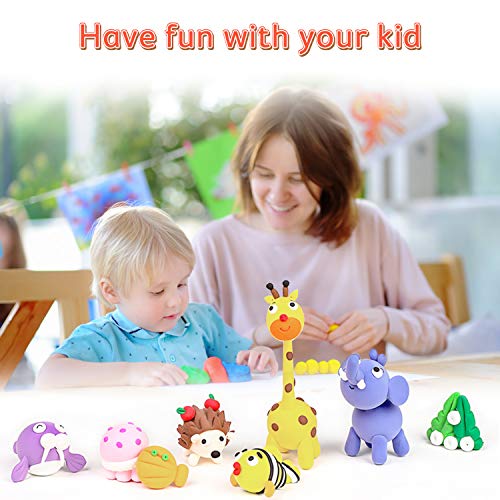 Modeling Clay 36 Colors - Super Light Air Dry Clay Kit, Includes 9 Kinds Clay Dough Tools, Non-Toxic Magic Modeling Clay Set, Non-Sticky DIY Soft Craft Clay Set, Best Gift for Kids/Teens