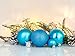 AMS 2.36''/60mm 24ct Christmas Balls Hollow Out Carved Tree Pendants Shatterproof Ornaments Seasonal Decorations for Wedding,Halloween,Party(Turquoise)