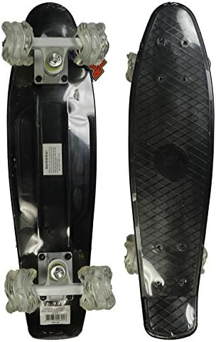 RETRO BOARDS Youth Black LED Square Series Skateboards, Black, 22"