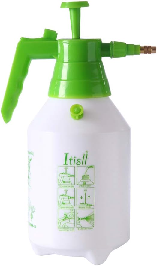 ITISLL 34 oz Manual Garden Sprayer with Safety Valve, Hand-held Lawn Pressure Pump Sprayer Bottle with Adjustable Nozzle, 1 liters (219NR1) : Garden & Outdoor