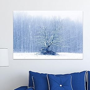 Canvas Wall Art - Snow Covered Forest in Winter - Giclee Print Gallery Wrap Modern Home Art Ready to Hang - 12" x 18"