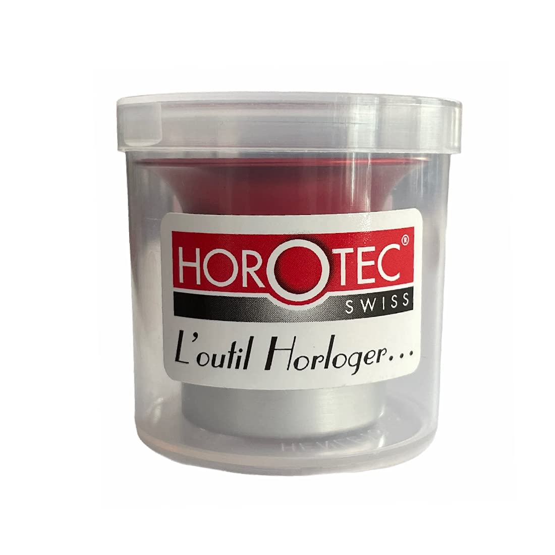 Horotec MSA 00.031-3 Eyeglass Watchmaker loupe in Aluminium anodised red with Screwed Ring x3.5