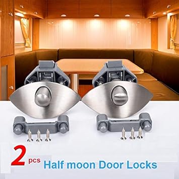 Amazon Com Lumoosec 2xzinc Alloy Half Moon Handle Push Lock Latch