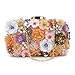 Milisente Women Clutches Colorful Flower Evening Bag Sequins Satin Evening Clutch