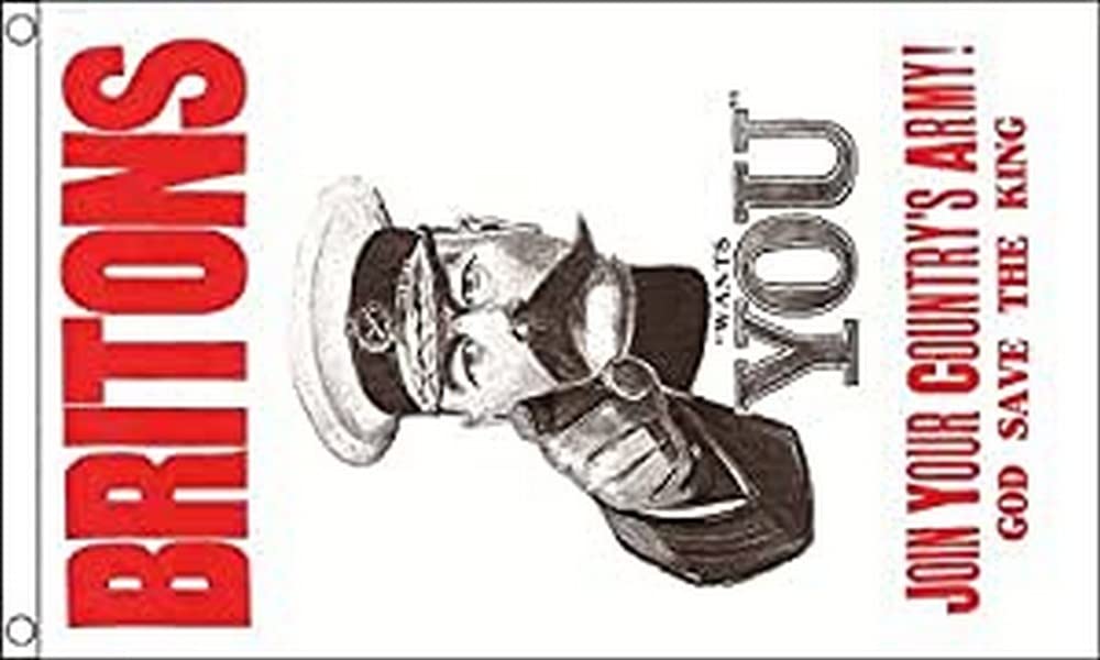 AZ FLAG - Britons Lord Kitchener Wants You Flag - 3x5 Ft - 100D Polyester World War I Banner with Two Metal Grommets - Fade Resistant - Vivid Colors - 3' x 5' Feet - 150x90 Cm