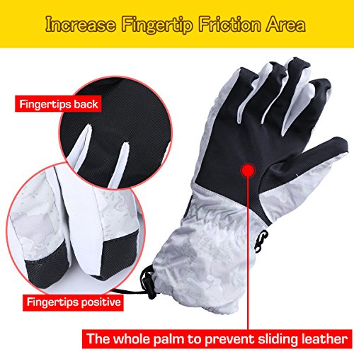 Snow Gloves Outdoor Ski Gloves Unisex Mittens Winter Thick Work Gloves Waterproof Insulated Gauntlet for Cycling, Working, Skiing, Snowboarding, Sledding, Shoveling and Snowballs (Camo)