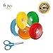 PROMOTIONAL OFFER LIMITED TIME - 5 Colors Block Tape Self-Adhesive Rolls Bonus Safety Scissors Lego Tape DYI Toy Building System Compatible With Lego Blocks Mayka Blocks - 15 Feet Long Total - 6 Pack