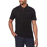 English Laundry Mens Honeycomb Pique Knit Polo (Black, Medium) …