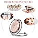 9 Sets Makeup Pocket Compact Mirror, 1 Bride To Be Makeup Mirror 8 Bride Tribe Mirrors Wedding Bridesmaid Gifts-Double Magnifying Mirror For Bridal Party,Champagne Diamond Cutting Style Pocket Mirror