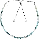 OdrillionGems AA Natural Grandidierite Gemstone Bolo Bracelet, 925 Sterling Silver Rhodium Plated, Chakra Healing Crystal, Energy Stones, June Birthstone, Women Beads Jewelry, Valentine Gift